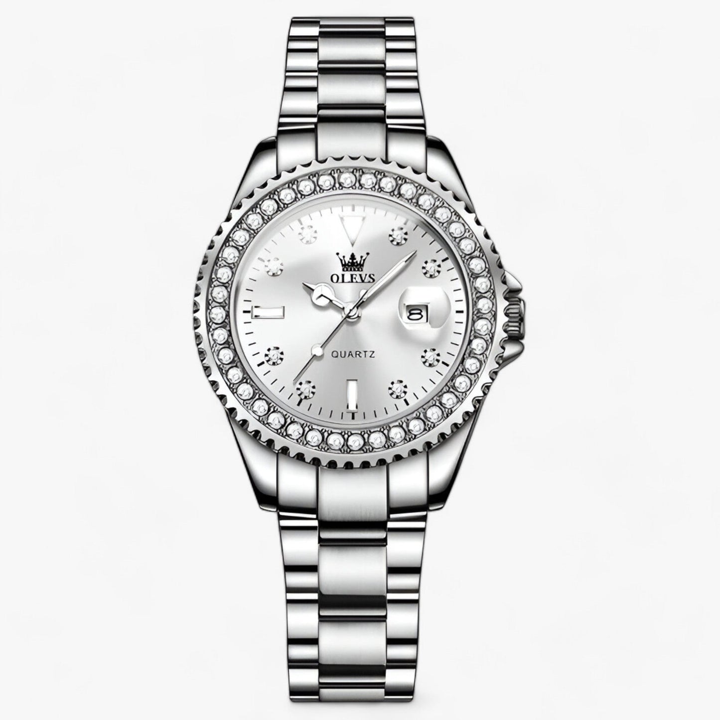 Kvinnors Armbandsur Minimalistisk Rostfritt Stål Diamantdetaljer-3
