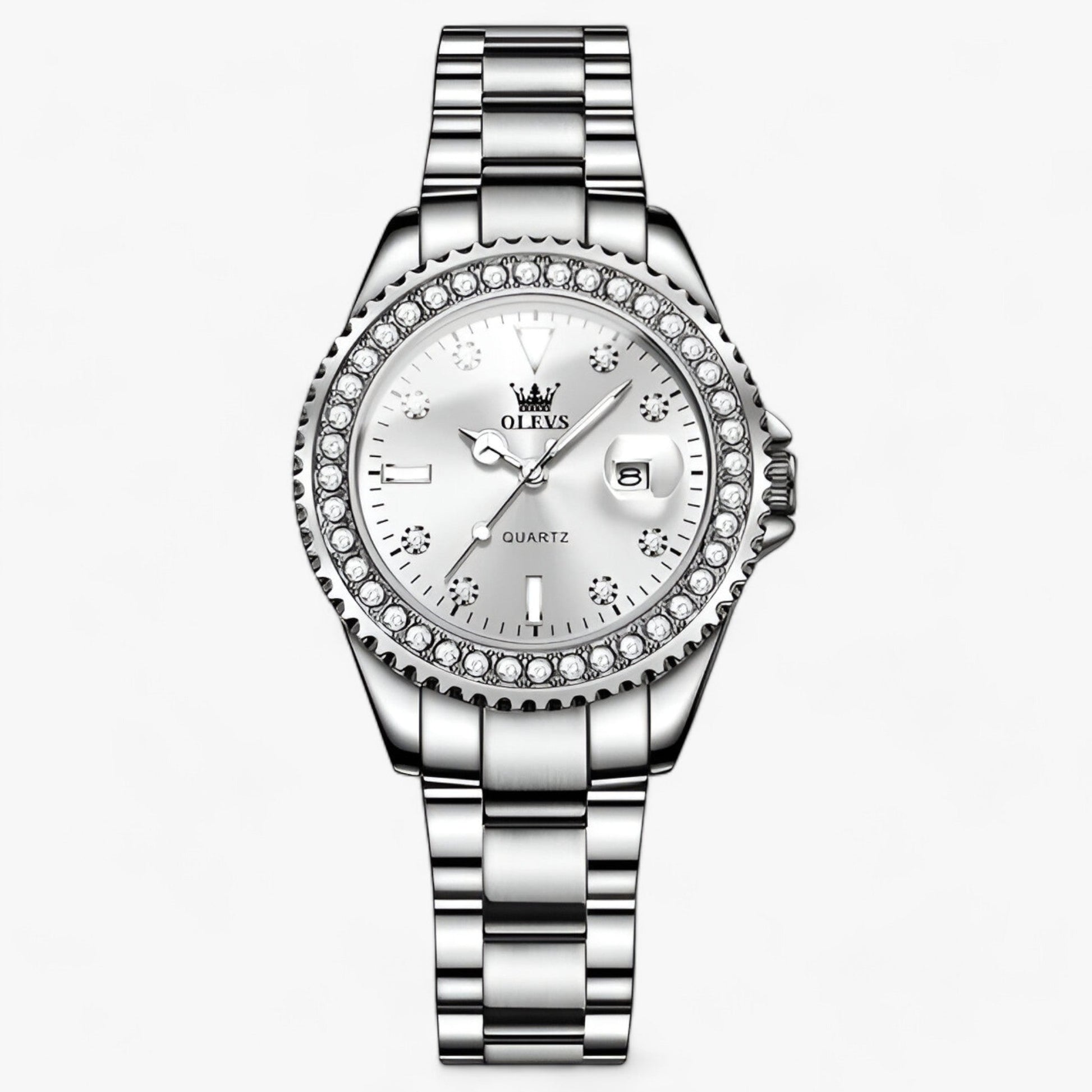 Kvinnors Armbandsur Minimalistisk Rostfritt Stål Diamantdetaljer-3