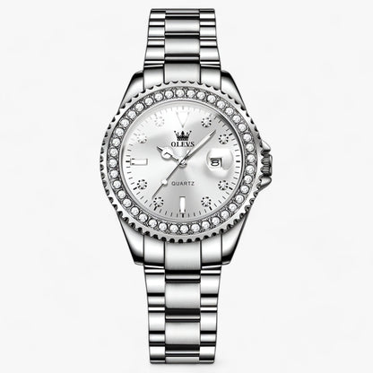 Kvinnors Armbandsur Minimalistisk Rostfritt Stål Diamantdetaljer-3
