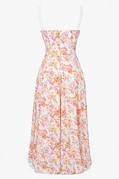 Fina Dam Klänningar Blommönstrad Spetsdetaljer Polyester 2