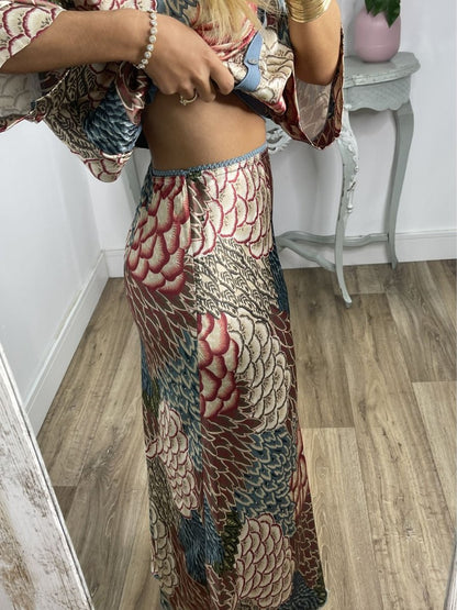 Dam Blommig Klänning Lång Siden 3