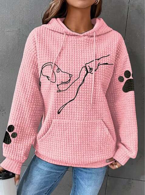 Hoodie Herr med Hundtryck Mjuk Bomull Avslappnad Passform 4