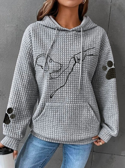 Hoodie Herr med Hundtryck Mjuk Bomull Avslappnad Passform 10