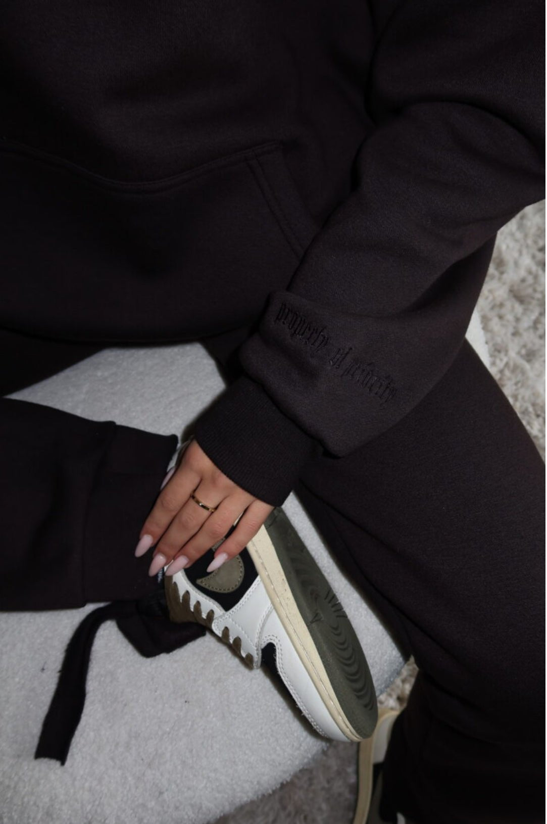 Snygga Träningsbyxor Dam Slitna Patch Detaljer 100% Bomull-3