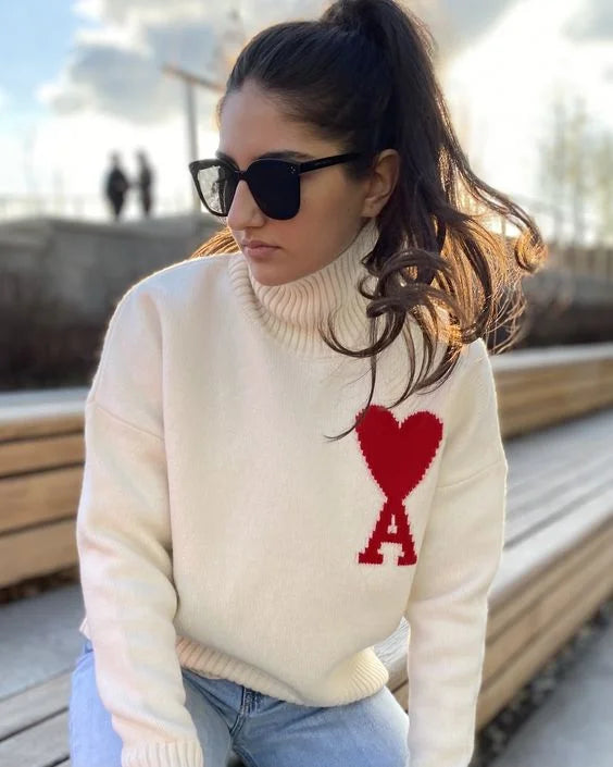 Dam Turtleneck Tröja Klassisk Ull Komfortabel-5