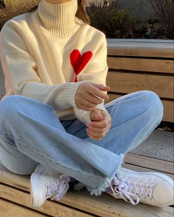 Dam Turtleneck Tröja Klassisk Ull Komfortabel-4