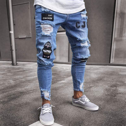 Slitna Dam Jeans Slim-Fit Medelhög Midja Bomullsmix Denim-1