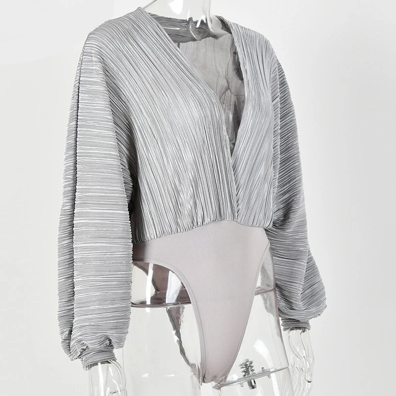Variant image for Dam Bodysuit V-hals Långärmad Spandex-4