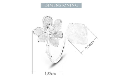 Ring i 925 Sterling Silver med Blommig Design och Aventurin 2