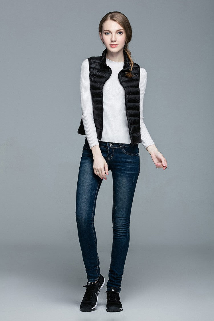 Dam Dunväst Ärmlös Lätt Värme Polyamid/Nylon-6