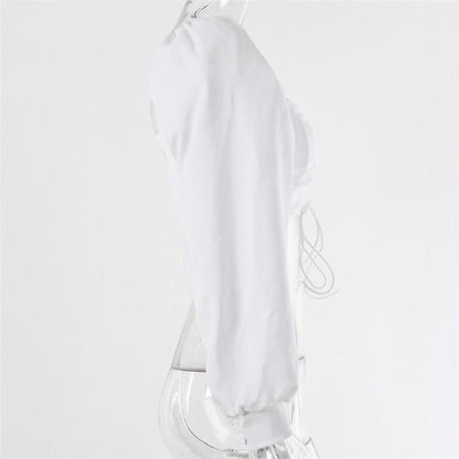 Kvinnors Kortärmad Topp med Puffärmar i Polyester – Elegant Enfärgad Design för Vardag och Fest 2