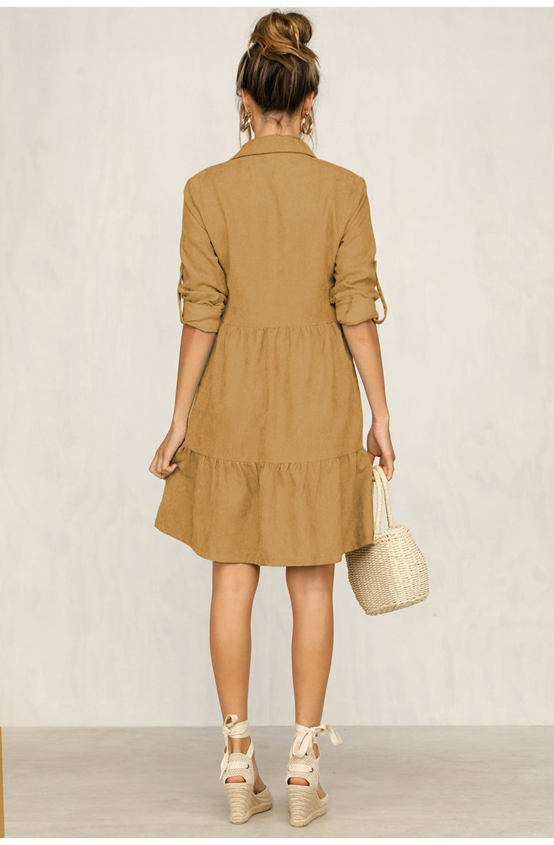 Dam Linnekjol med Ruffles Högkvalitativt Linne-6