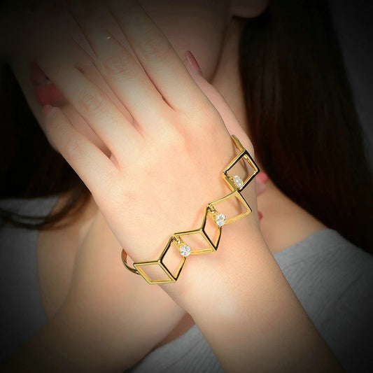 Kvinnors Armring Geometrisk Guldpläterad Kopparlegering-1
