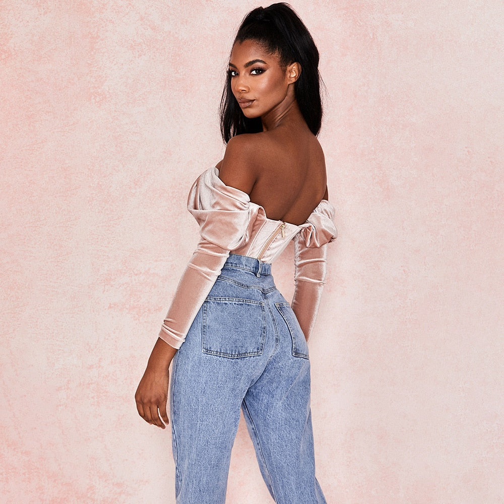 Kvinnors Topp Puffärmar Polyester Spandex-3