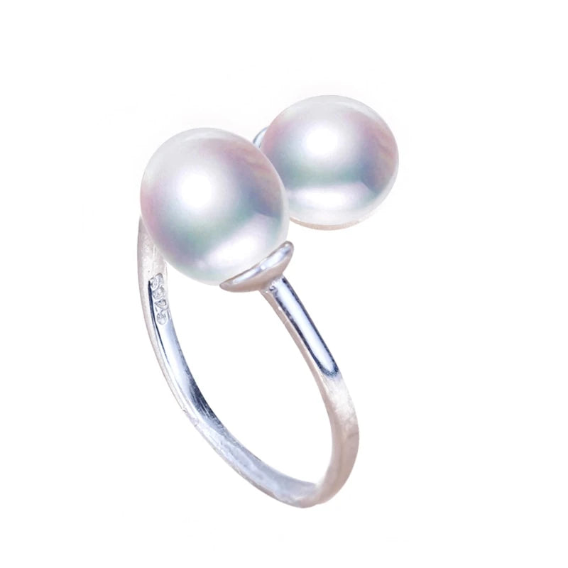 Ring i 925 Sterling Silver med Sötvattenspärlor Vattendroppsform-1