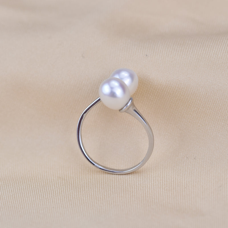 Ring i 925 Sterling Silver med Sötvattenspärlor Vattendroppsform-4