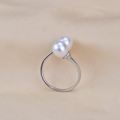 Ring i 925 Sterling Silver med Sötvattenspärlor Vattendroppsform-4