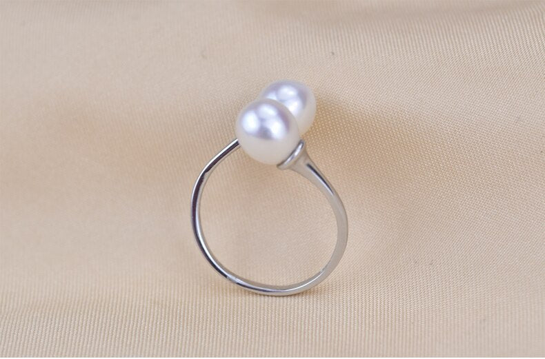 Ring i 925 Sterling Silver med Sötvattenspärlor Vattendroppsform-3