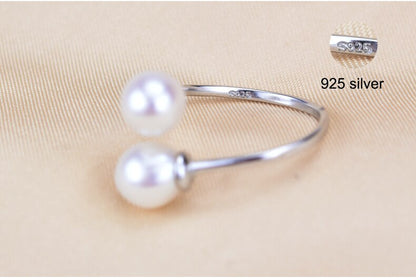 Ring i 925 Sterling Silver med Sötvattenspärlor Vattendroppsform-5