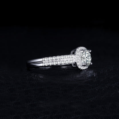 Ring i 925 Sterling Silver Geometrisk Design med Zirkon Detalj-3