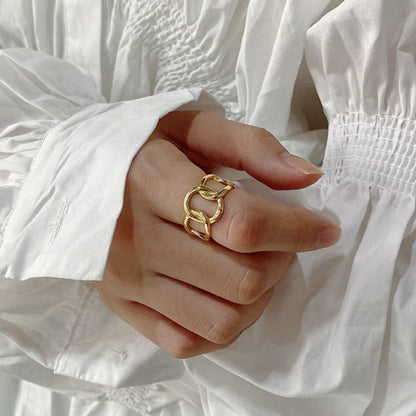 Damring Minimalistisk Geometrisk 18K Guldpläterad i 925 Sterling Silver-2