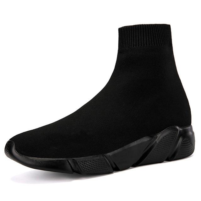 Herr Sneakers Slip-On Strumpstil Textil Komfort 9