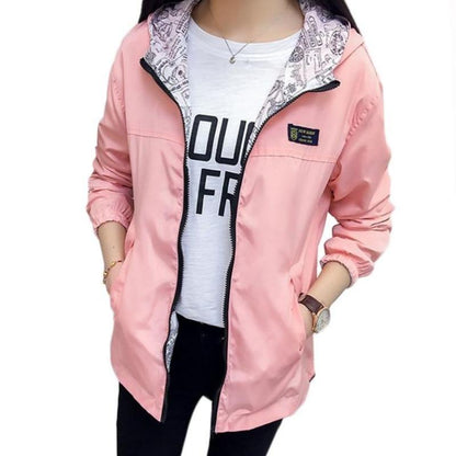 Vändbar Damjacka 2-i-1 i Polyester – Andningsbar Vindjacka med Fickor för Damer 6