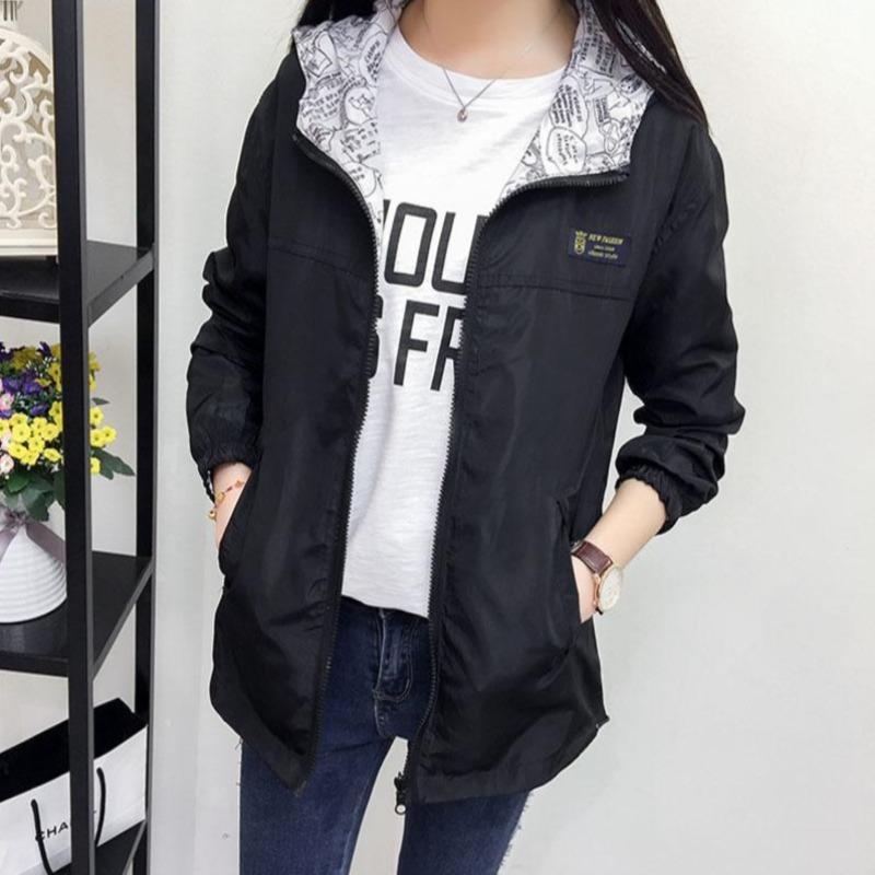 Vändbar Damjacka 2-i-1 i Polyester – Andningsbar Vindjacka med Fickor för Damer 11