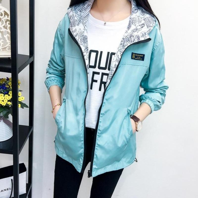 Vändbar Damjacka 2-i-1 i Polyester – Andningsbar Vindjacka med Fickor för Damer 9