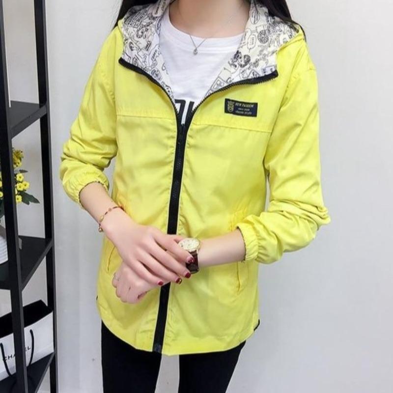 Vändbar Damjacka 2-i-1 i Polyester – Andningsbar Vindjacka med Fickor för Damer 12