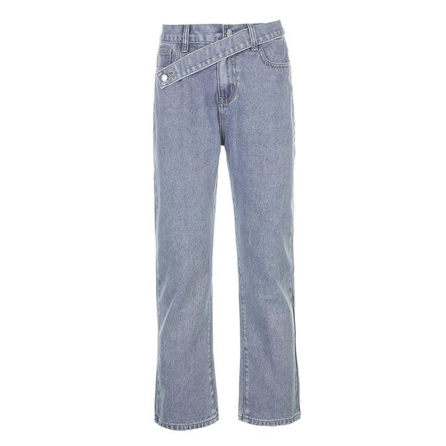 Dam Jeans Hög Midja Wolff Modell i Bomull-3