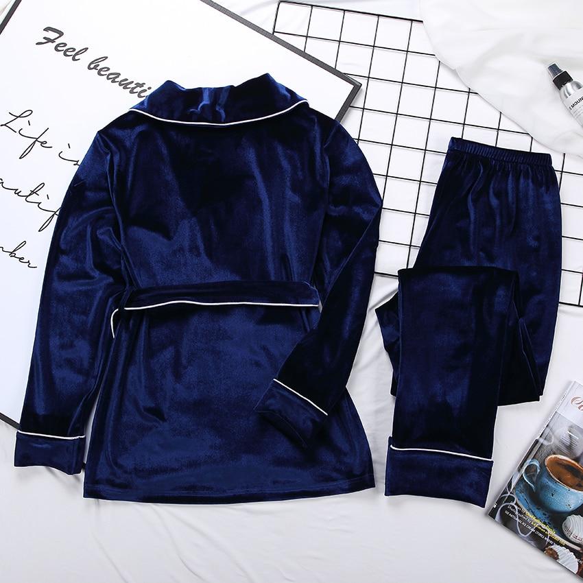 Dam Loungewear Set i Sammet med Lurex Glitter Elastan Polyester-6
