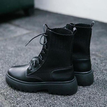 Dam Stövlar Snörning Hög Axel Ekoläder 5