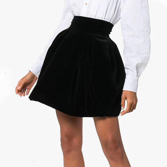 Dam Hög Midja Kjol Bomull Polyester Elegant Tidlös-1