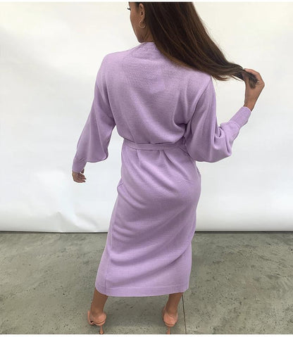 Fina Dam Klänningar Överdimensionerad V-Hals Bomull Polyester-2