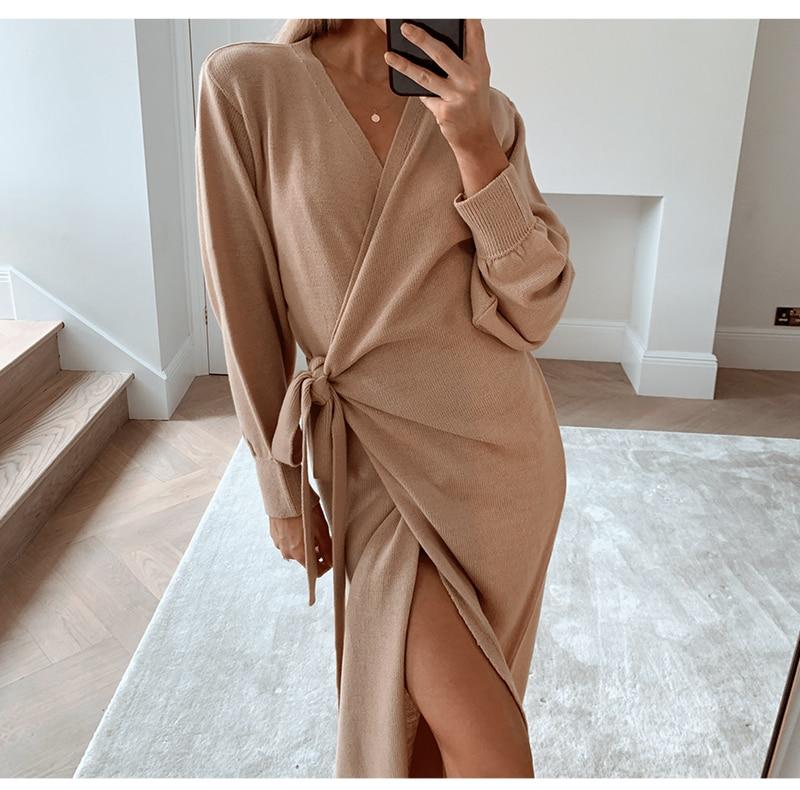 Variant image for Fina Dam Klänningar Överdimensionerad V-Hals Bomull Polyester-5