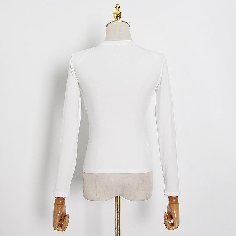 Herrskjorta Stickad Rund Hals Bomull Polyester-2