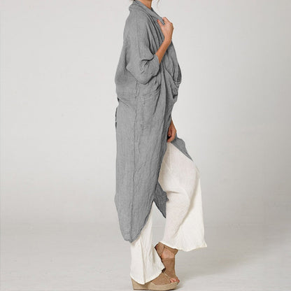 Tunika Dam Asymmetrisk Lätt Material för Sommarbruk-2