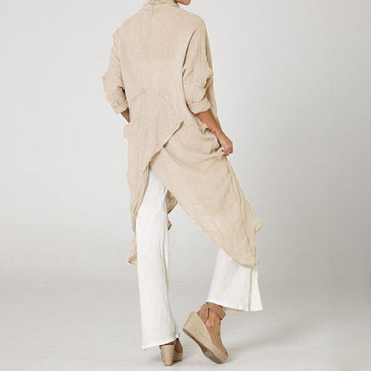 Tunika Dam Asymmetrisk Lätt Material för Sommarbruk-3