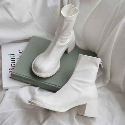 Variant image for Dam Stövlar Chelsea Stil Ekoläder Hög Klack-5