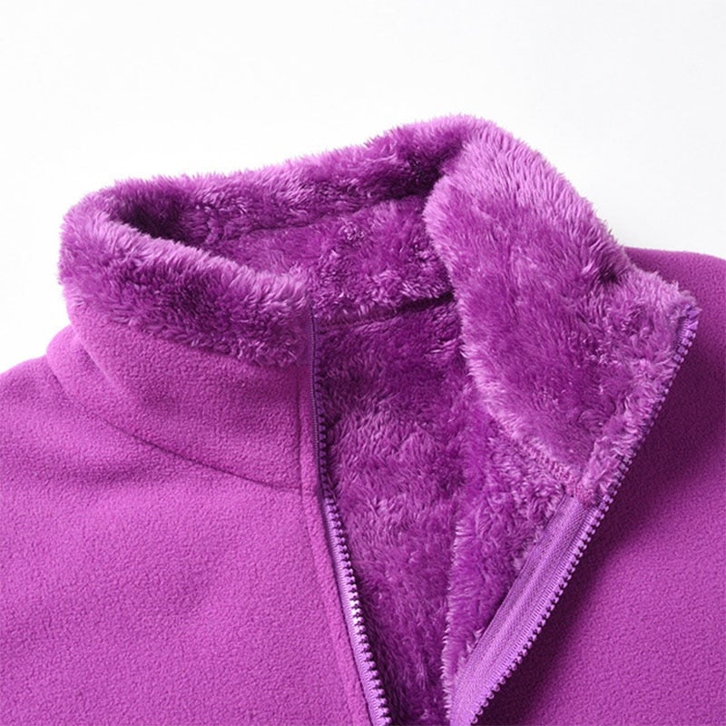 Dam Fleecejacka Mysig Teddy Fleece Design för Värme och Komfort-3