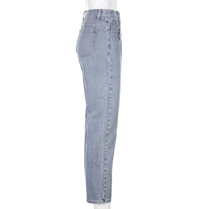 Dam Jeans Hög Midja Wolff Modell i Bomull-4