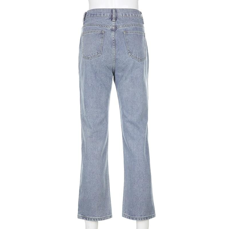 Dam Jeans Hög Midja Wolff Modell i Bomull-5