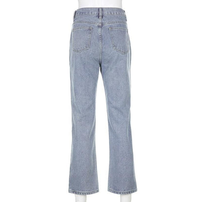 Dam Jeans Hög Midja Wolff Modell i Bomull-5