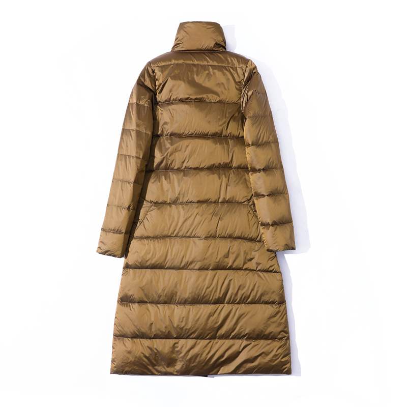 Lång Vinterrock Dam Vändbar Bomull Polyester-3