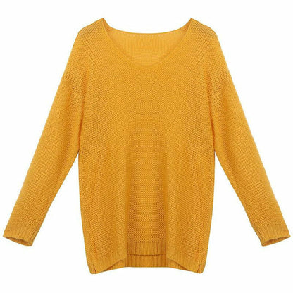 Dam Stickad Tröja Patchwork Polyester och Bomull-2