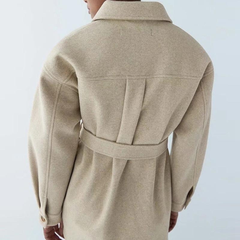 Dam Designerrock med Midjebälte Bomull Polyester-3