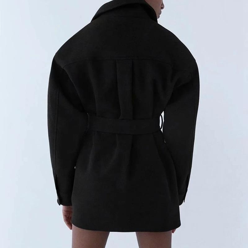 Dam Designerrock med Midjebälte Bomull Polyester-4