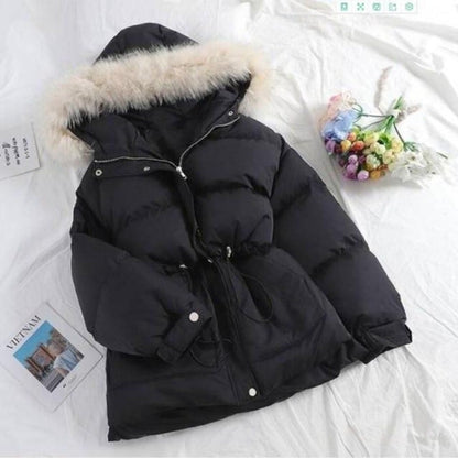 Variant image for Vinterparkas Dam Med Päls Huva Skräddarsydd Passform Bomull Polyester-9