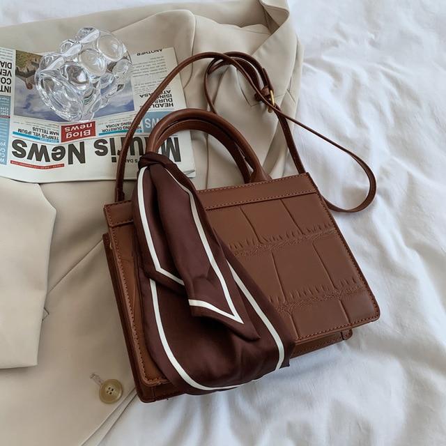 Variant image for Dam Liten Handväska Krokodilutseende Ekoläder med Gyllene Detaljer-4